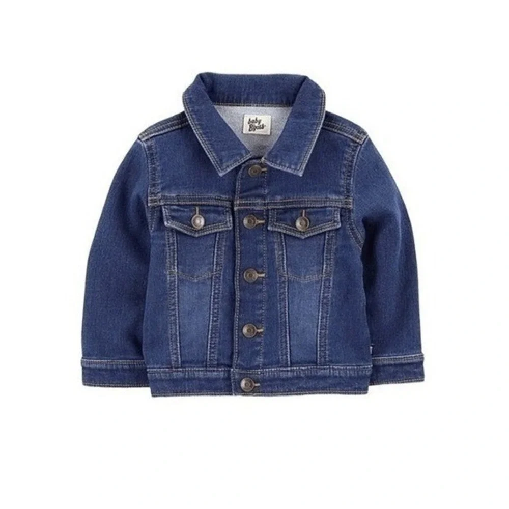 OshKosh B'gosh Baby Jean Jacket Blue Medium Wash Knit Stretch Denim 12 mth‎